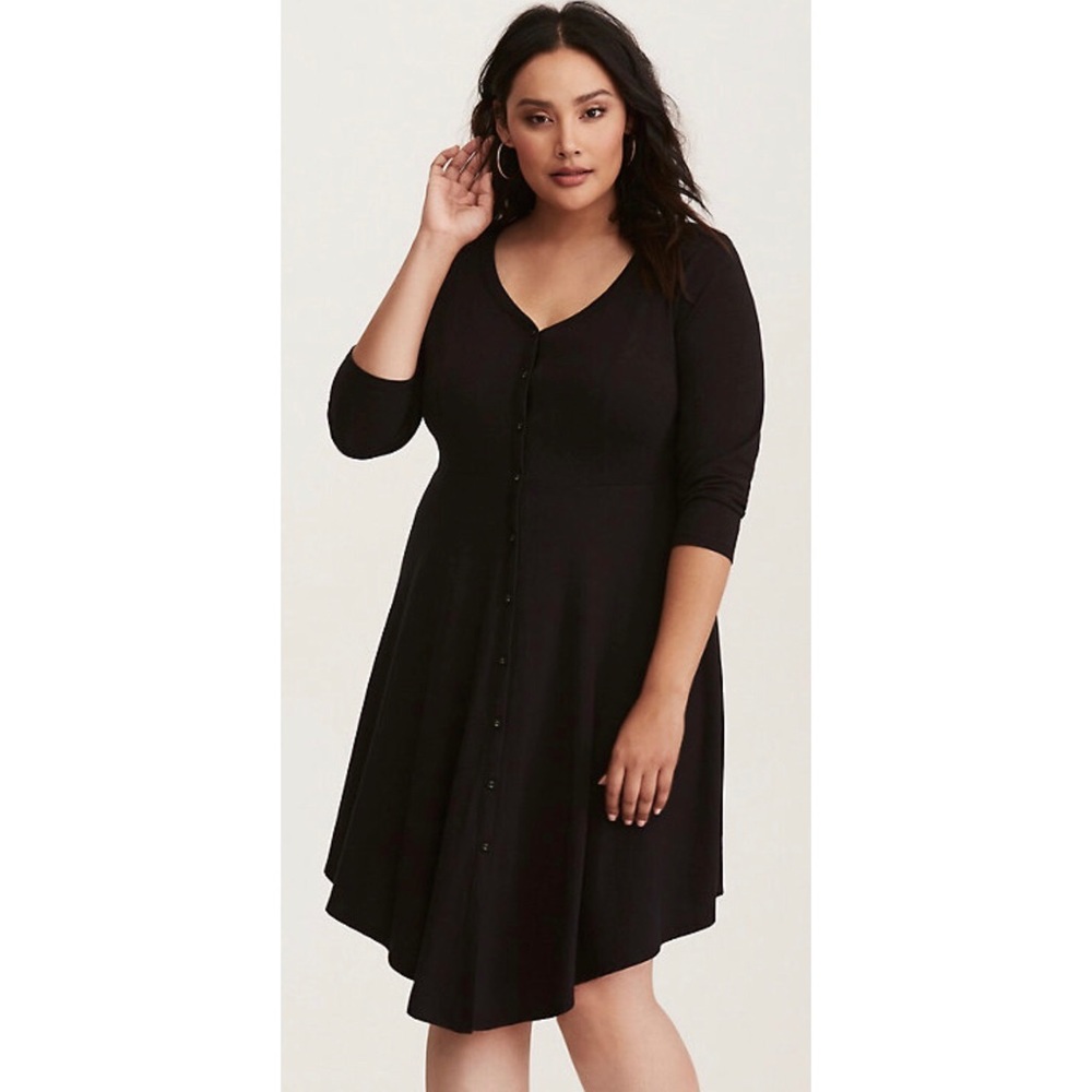 Torrid V-Hem Knit Shirt Dress